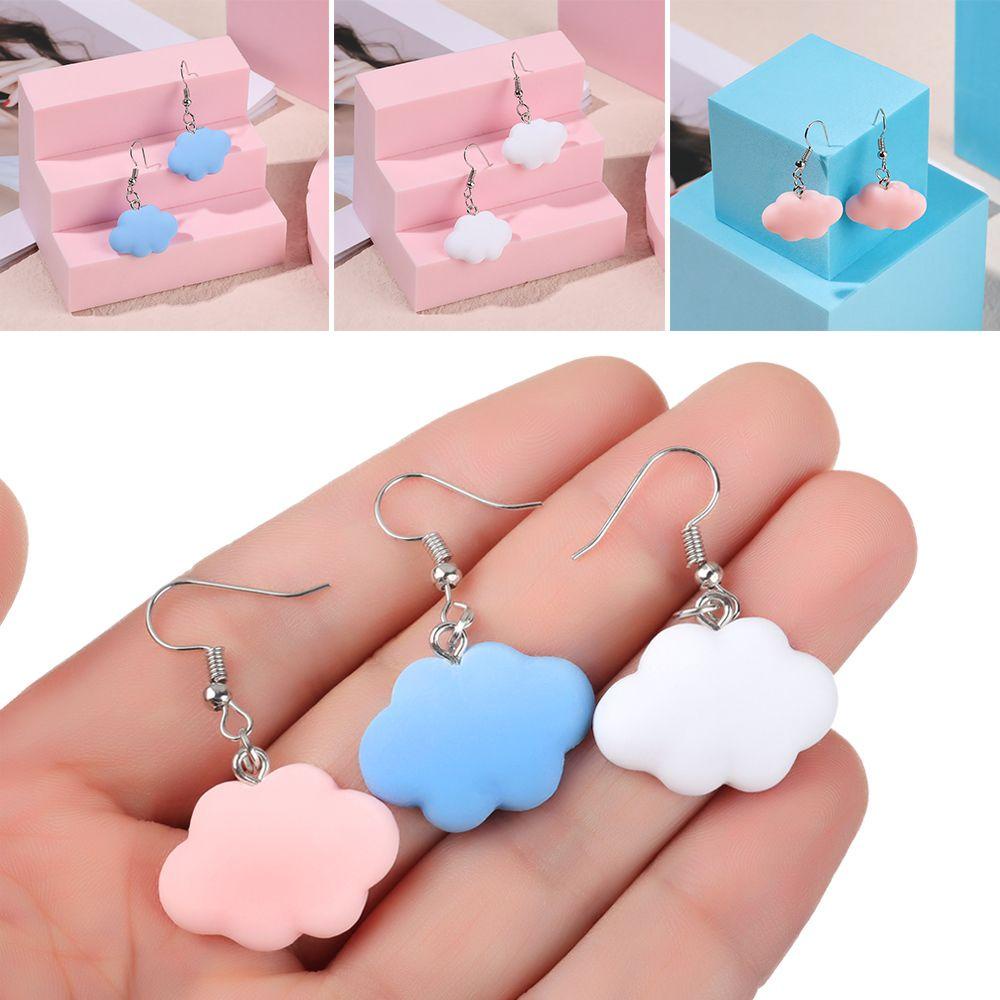 R-bunga Lucu Awan Anting Wanita/Gadis Perhiasan Drop Earrings Drop Menjuntai Kartun