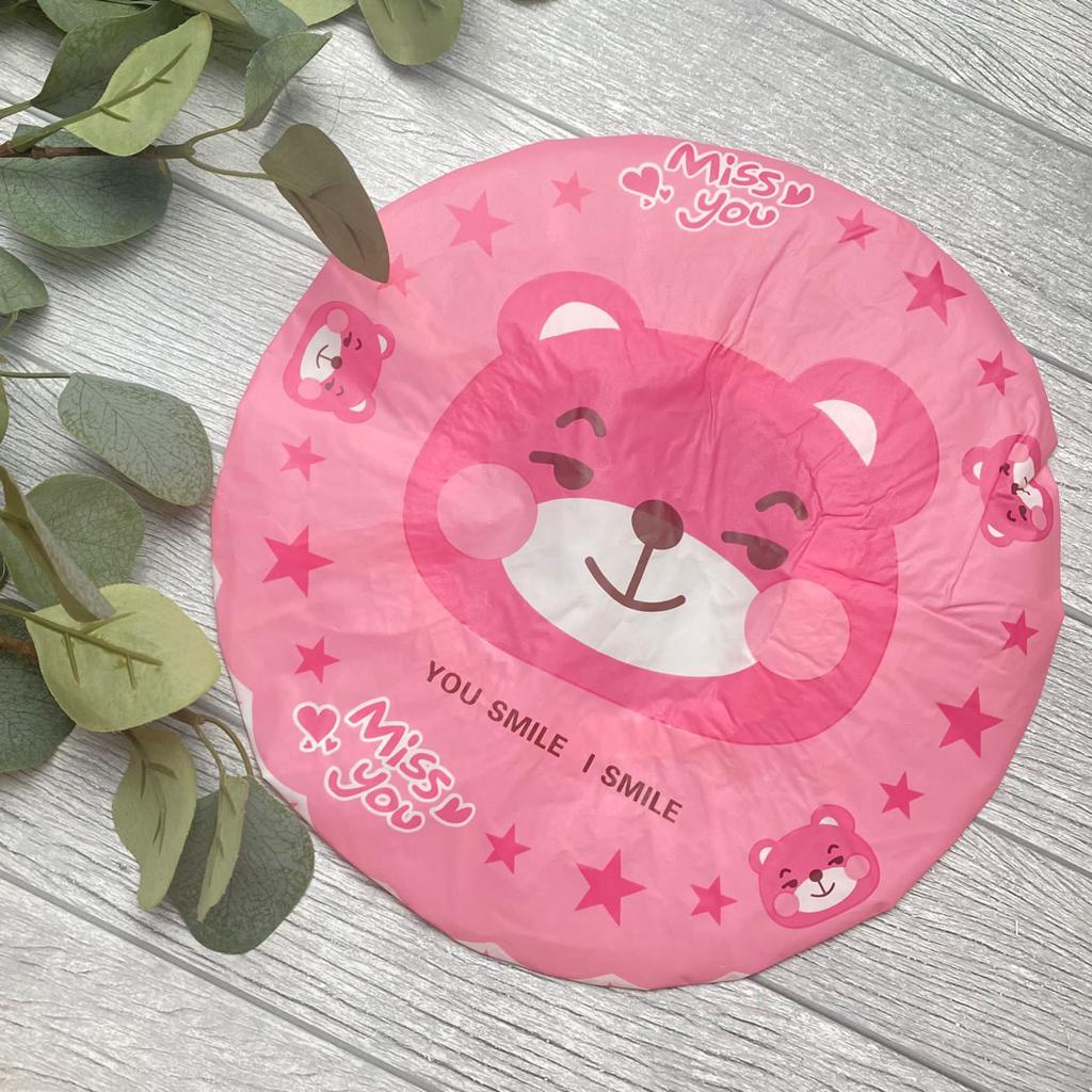 (COD) Shower Cap Karakter Topi Keramas Penutup Rambut Anak Dewasa Bahan Plastik