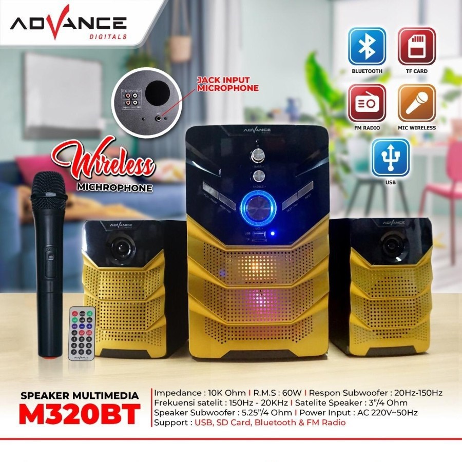 Advance M-320 BT Speaker Subwoofer multimedia Bluetooth bisa karaoke