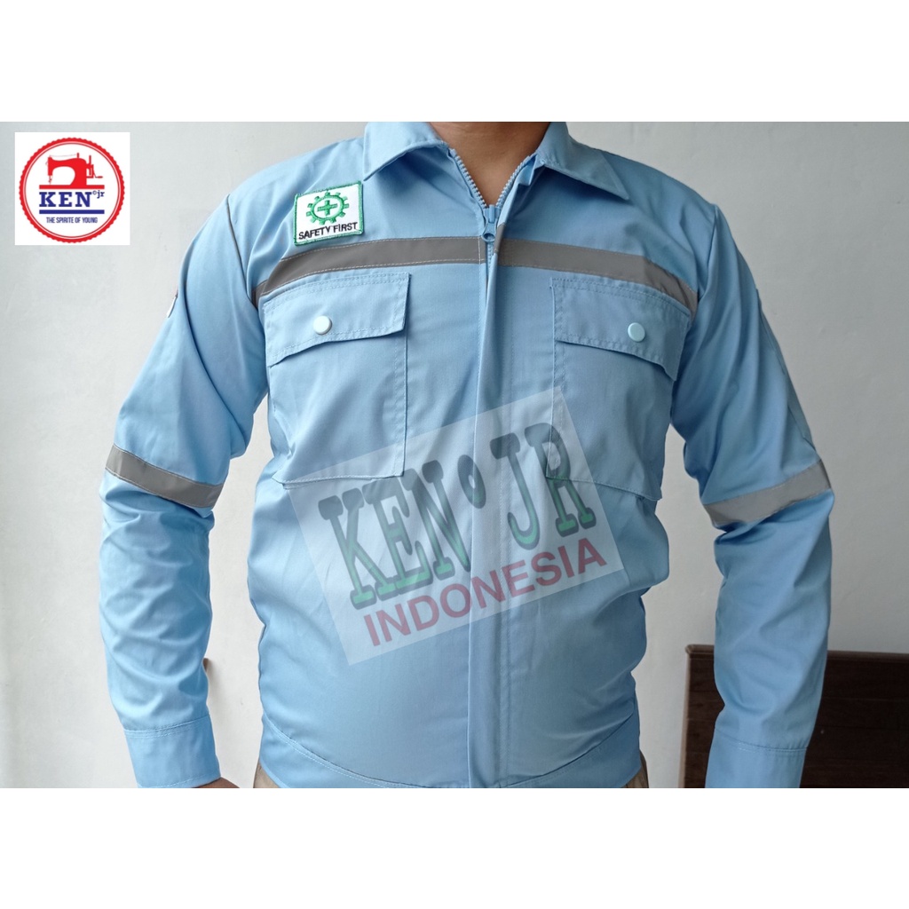 Bagus Uniform - Pakaian Kerja Seragam Proyek Warna Biru Telor Asin Polos