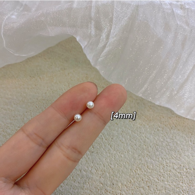 Anting Mutiara Aksesoris Fashion Wanita: 3 Pasang Set Anting Stud Model Bundar dengan Mutiara Imitasi