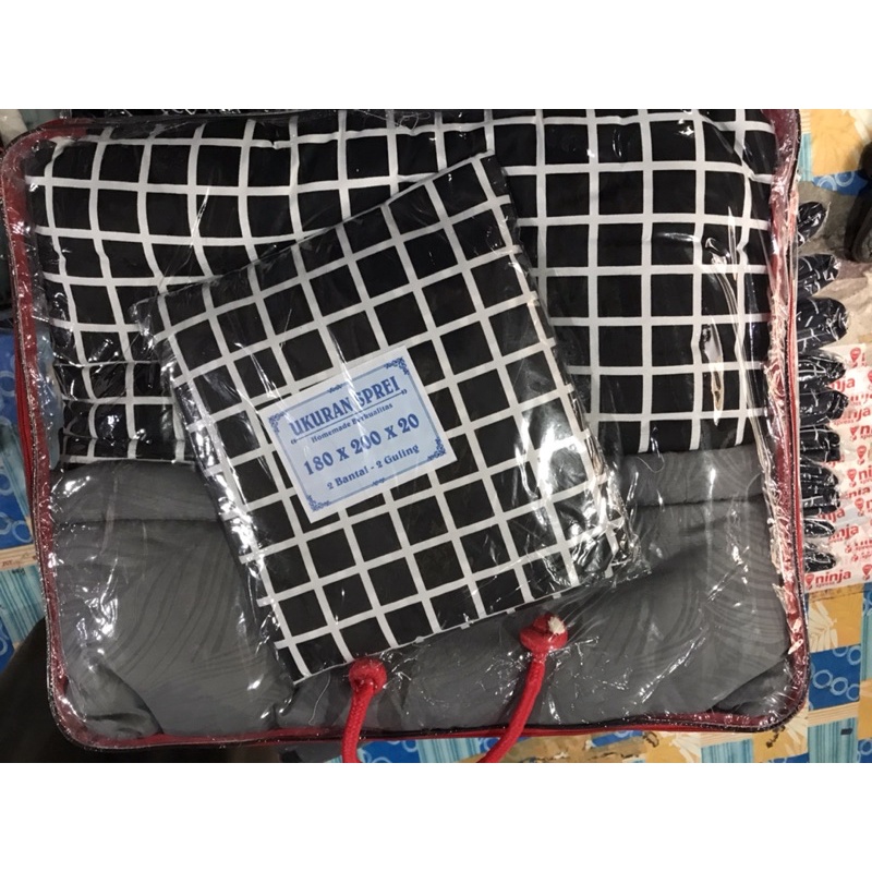 nolabels | BEDCOVER SET AESTHETIC KOREA | SELIMUT BEDCOVER TEBAL SATU SET DENGAN SPREI FREE SARUNG BANTAL GULING MURAH HOMEMADE BERKUALITAS