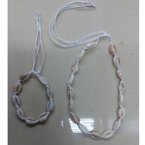 1set kalung dan gelang kerang kerajinan bali