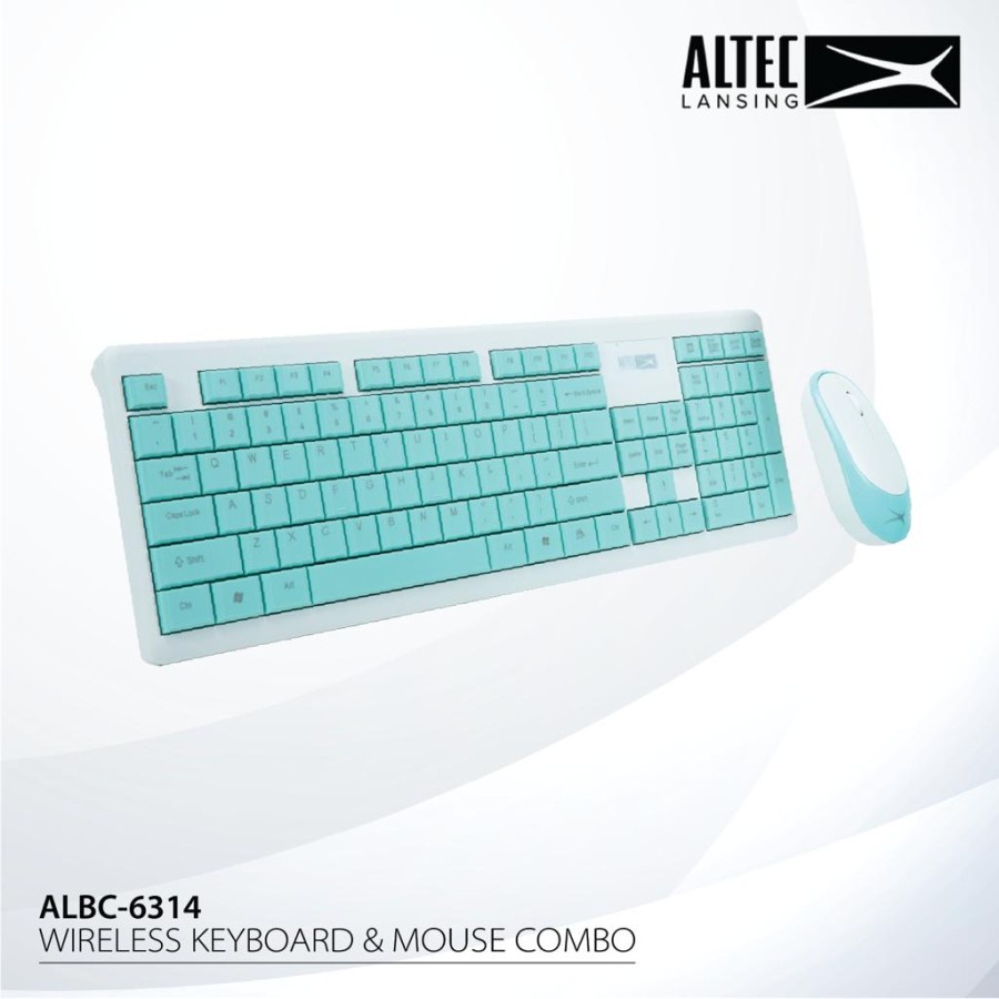 Keyboard Mouse Wireless Altec Lansing ALBC-6314 Silent Blue