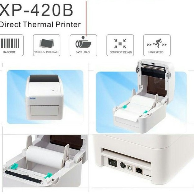 [WS] PRINTER BARCODE THERMAL / LABEL PRINTER XPRINTER  XP-420B SIZE 110MM / A6 -ORIGINAL