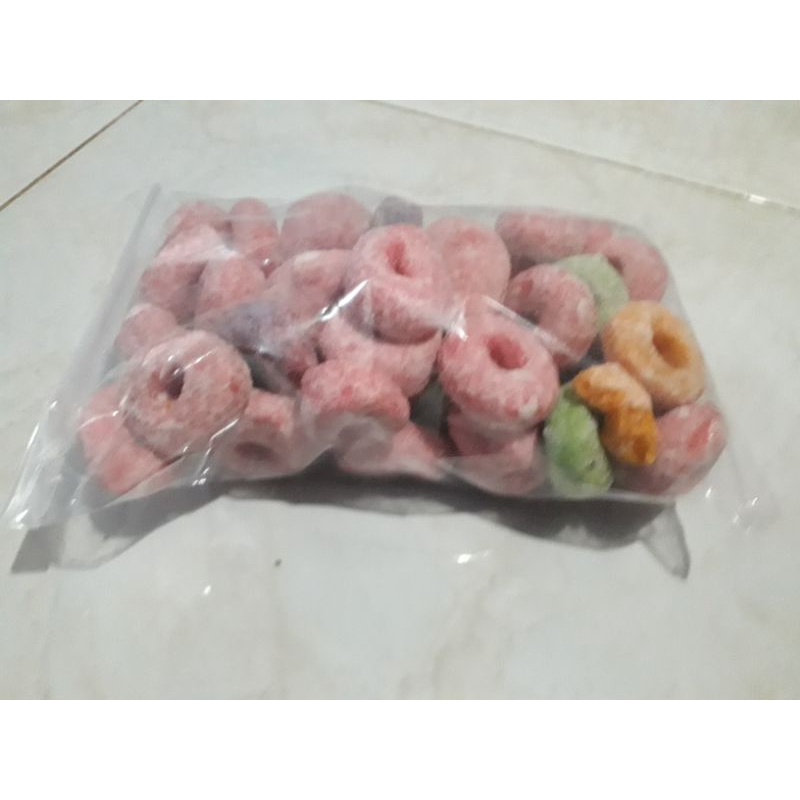 

Kue camilan Telor gabus donat 500 gram warna warni manis dan gurih