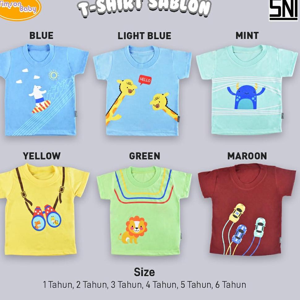 GROSIR Simson Baby By Aruchi Sablon Tee / Tshirt Atasan Kaos Sablon Motif Anak Laki Laki Perempuan B