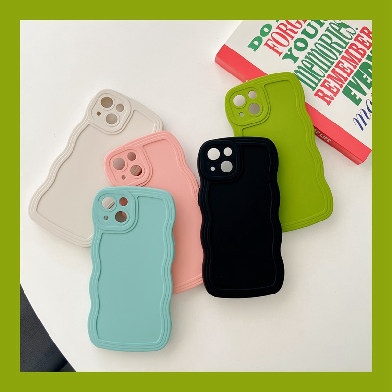5Colors ！Wave Simple Soft Case iP iPhone 11 Pro Max 6 6S 7 8 + Plus SE 2020 X XR XS Max Matte Casing Apple
