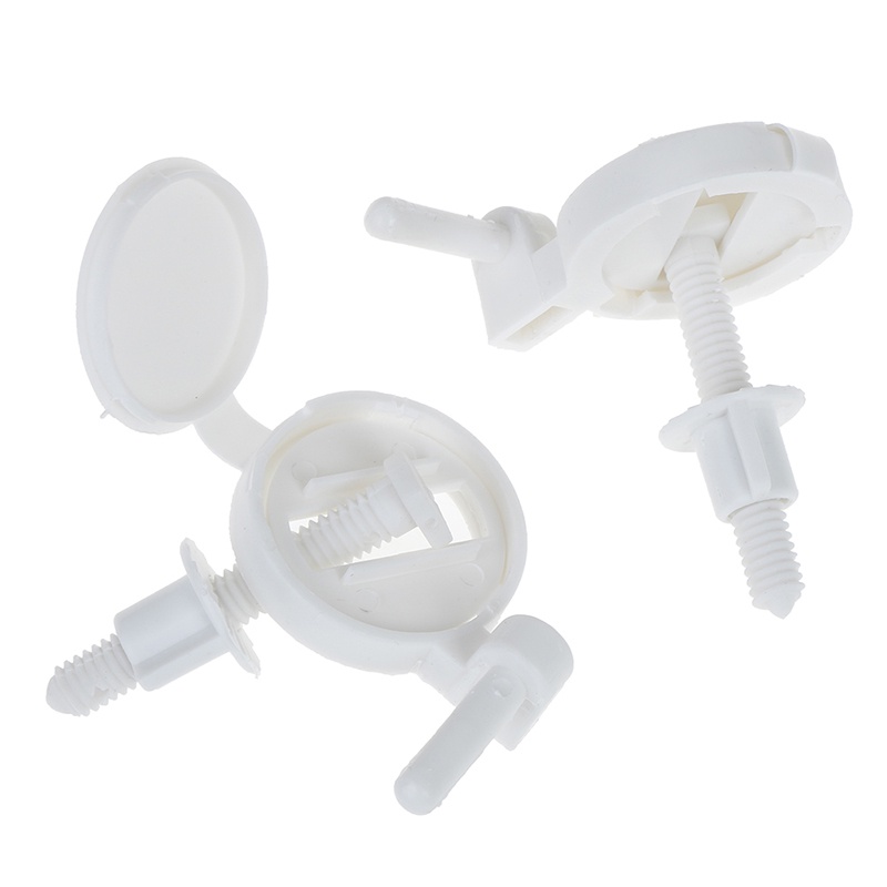 {LUCKID}1set/2Pcs Plastic Toilet Seat Screws Fixings Fit Toilet Seats Hinges Repair Tools