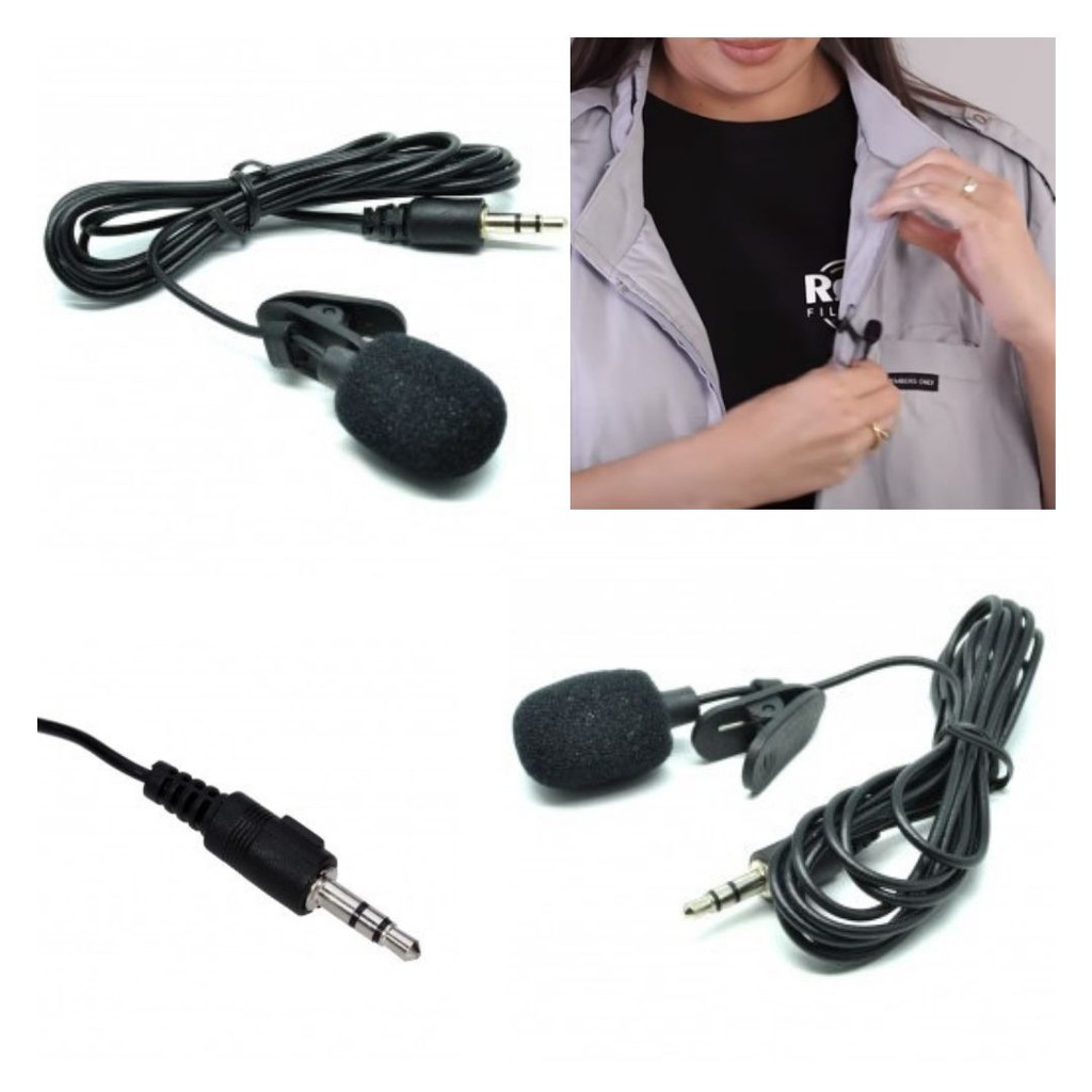 Kabel Audio Microphone With Clip 3.5mm Smartphone HP Laptop PC  111108