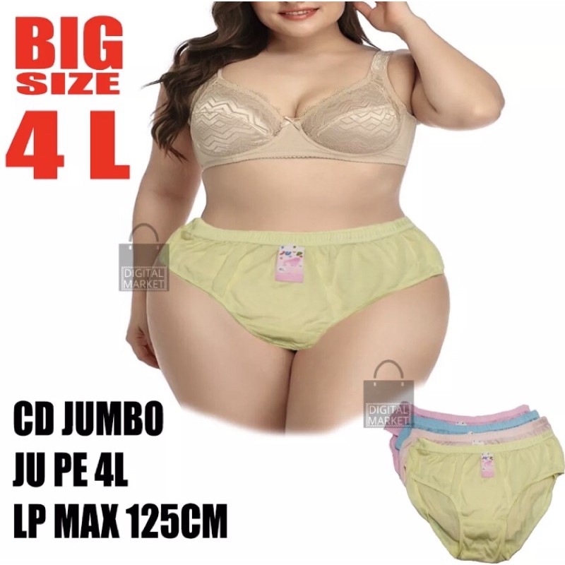 Celana dalam jumbo wanita ukuran 4L bahan katun / cd jumbo wanita / big size underwear