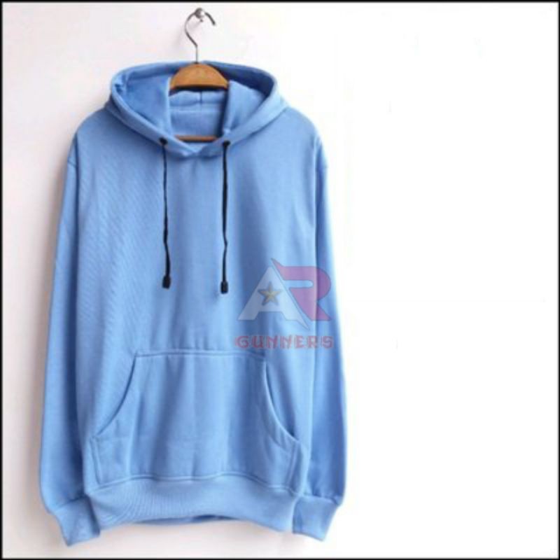HOODIE BIRU MUDA HOODIE POLOS SKY BLUE UNISEX