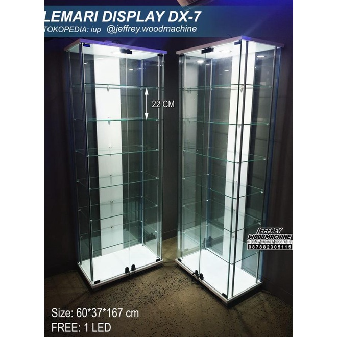 Rak Kaca Display Lemari Pajangan Hias Organizer Hiasan Mainan Keramik