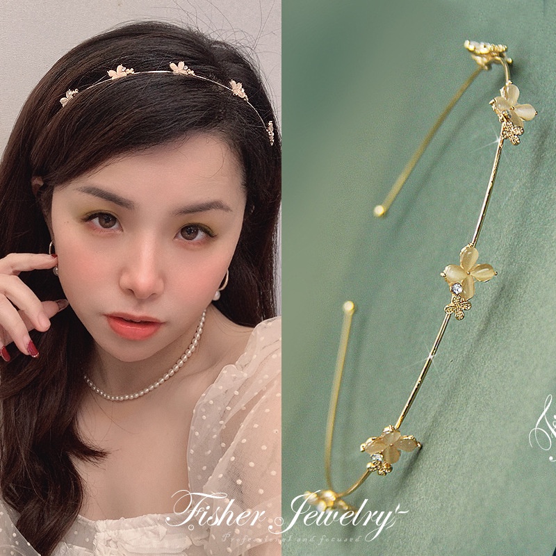 Bando Bahan Alloy Aksen Berlian Imitasi Gaya Korea Untuk Wanita