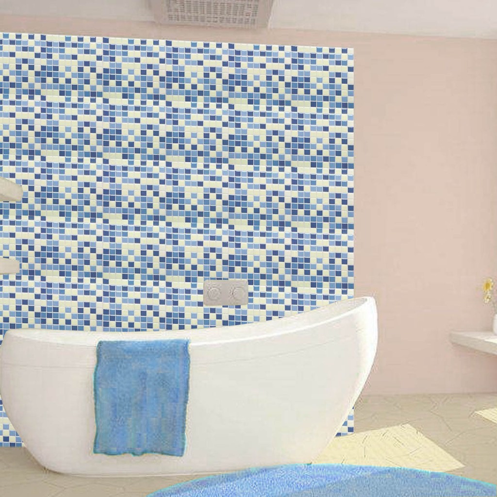 Good2764stiker Dinding Dengan Bahan Mudah Dilepas Gambar Mozaik 3d