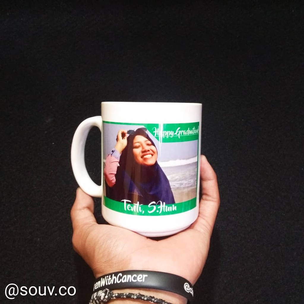 Sovenir Wisuda Mug Custom foto+nama+kata ucapan wisuda 3