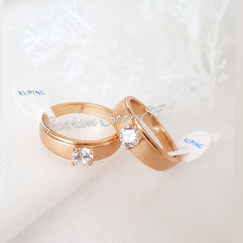 Xuping Couple Ring Cincin Couple Xuping BestQuality impor Cincin Nikah Cincin Pasangan Single Perhiasan lapis Emas Xuping Bestquality