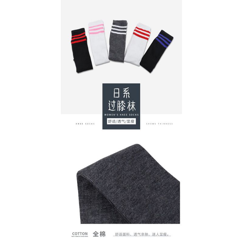 OVERKNEE SOCK KAOS KAKI PANJANG SEPAHA OVER KNEE 3 STRIP KAUS KAKI SEPAHA