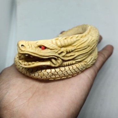 GELANG AKAR BAHAR PUTIH UKIR NAGA ASLI/GELANG AKAR BAHAR PUTIH/GELANG AKAR BAHAR