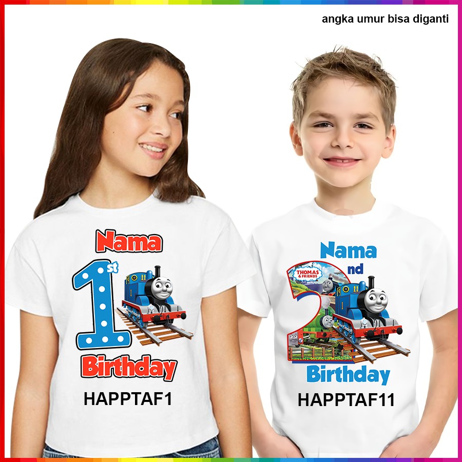 [FREE NAMA!!] Kaos Baju COUPLE  ANAK DAN DEWASA THOMAS AND FRIENDS BANYAK MOTIF