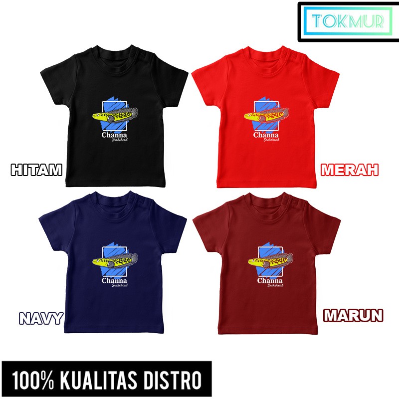 Baju Kaos Anak Laki Laki Channa Snakehead Predator Fish Species Desain Gambar Ikan Gabus Keren