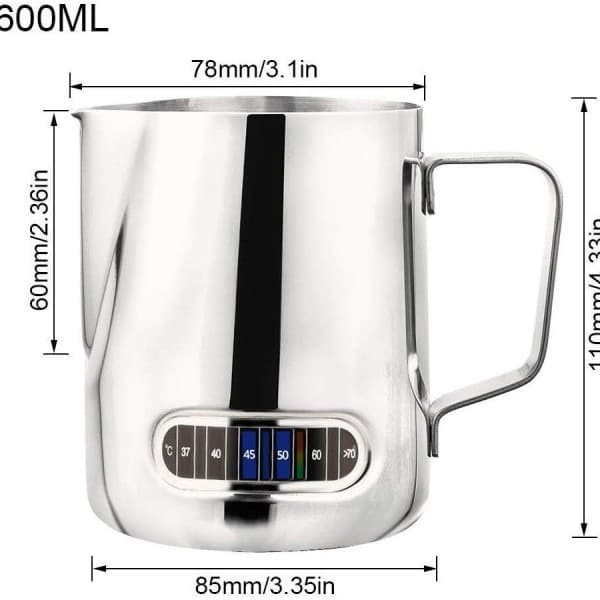 Profesional termometer Milk Jug 600ml stainless Latte art jug 2183