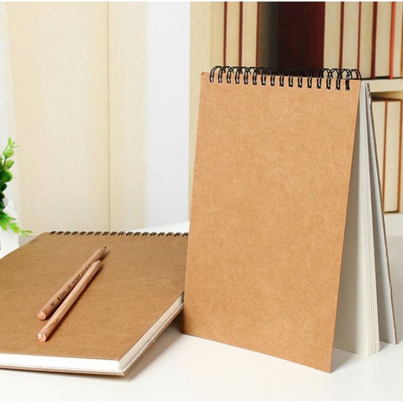 Sketchbook A6 50 lembar/75gsm - Buku Sketsa Desain Gambar - Notebook Gambar Polos Hitam Coklat Sket-3