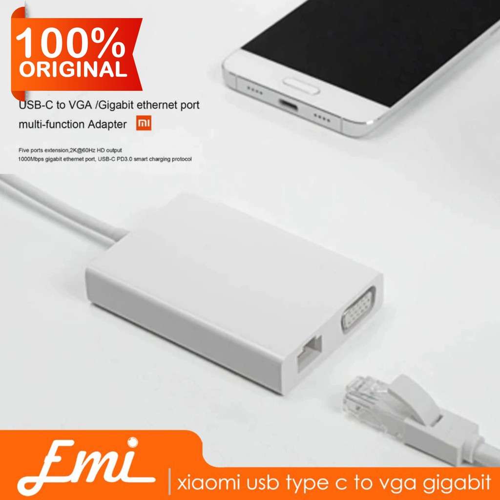 Xiaomi USB Type C to VGA 4k USB 3.0 Multifunction Adapter - ZJQ04TM