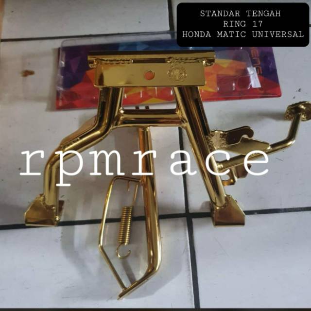 Paket Standar Tengah Plus Standar Samping Gold Ring 17 Honda Matic Beat Vario Scoopy Universal