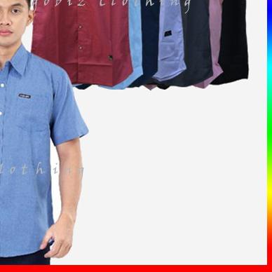 ➨ Kemeja Pria Cowok Lengan Pendek Cowo Premium Distro Hem Baju Pria Warna Polos Hitam Putih Abu |DF0