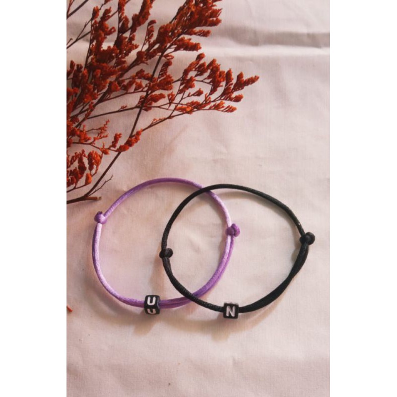 ( TALI SATIN ) Gelang Huruf  / gelang tali satin / gelang satin / gelang request huruf