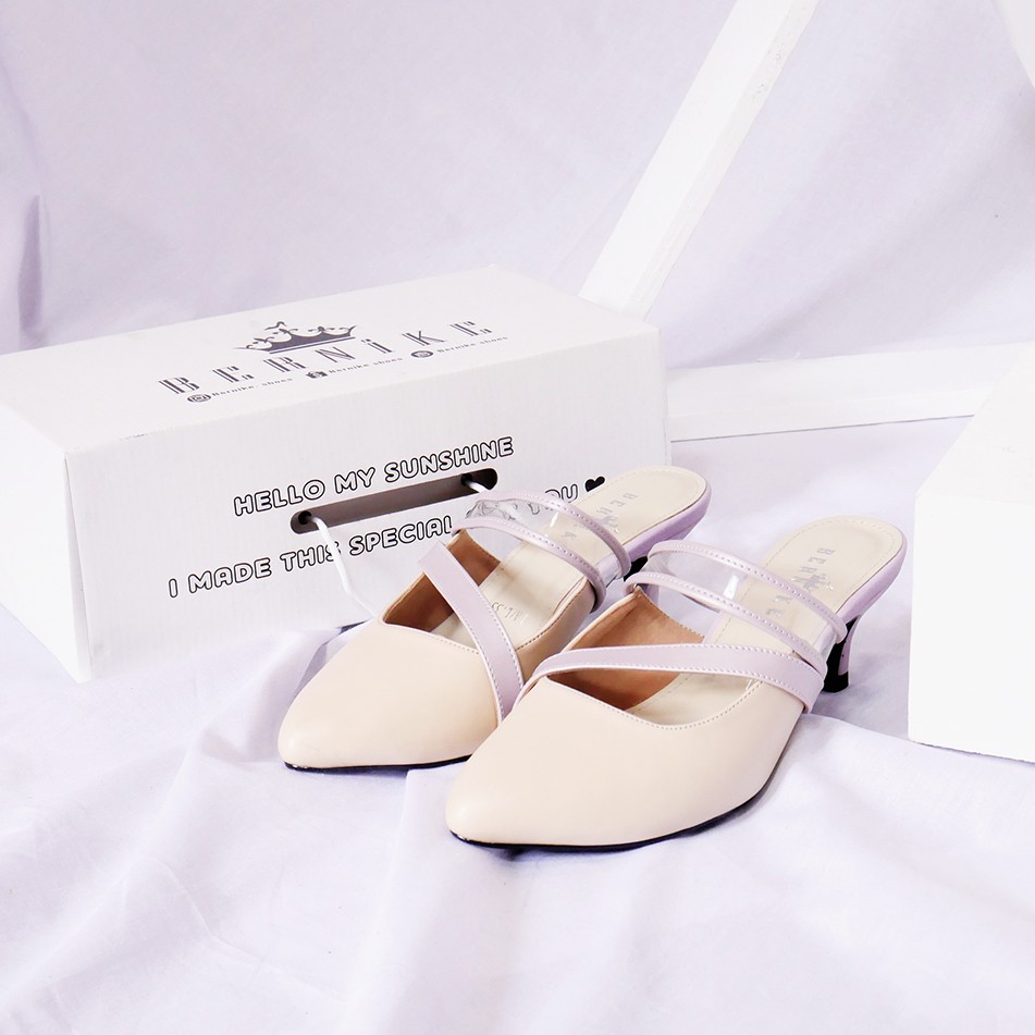 Bernike Shoes -  Fortuna Sepatu high Heels Wanita Double Strap Lilac