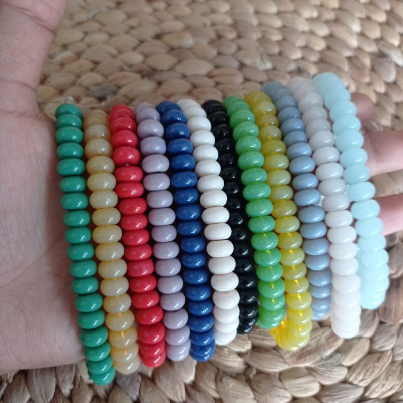 Manik Tube Beads 8mm Manik Batu Gepeng 8mm Batu Tabung 8mm Bahan Strap gelang keramik