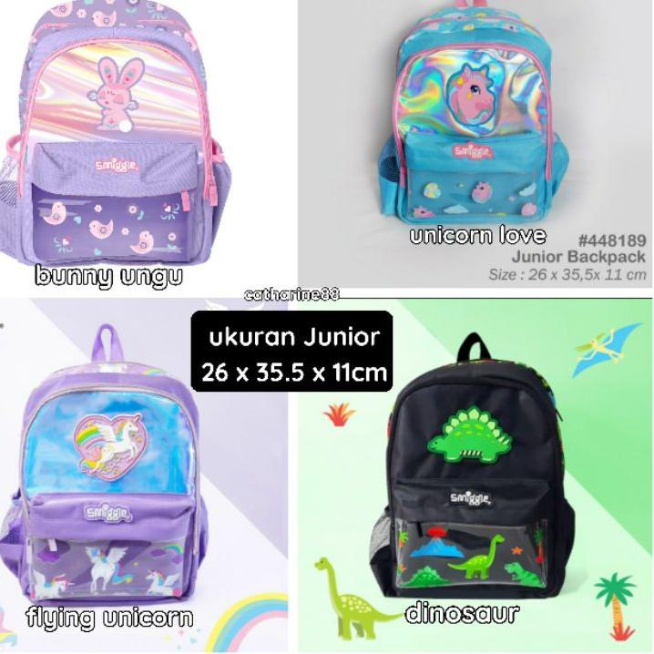 (BEST SELLER) Ransel TK Junior Smiggle Unicorn Ice Cream Rainbow Space Sport Cowo Cewe Tas Sekolah A