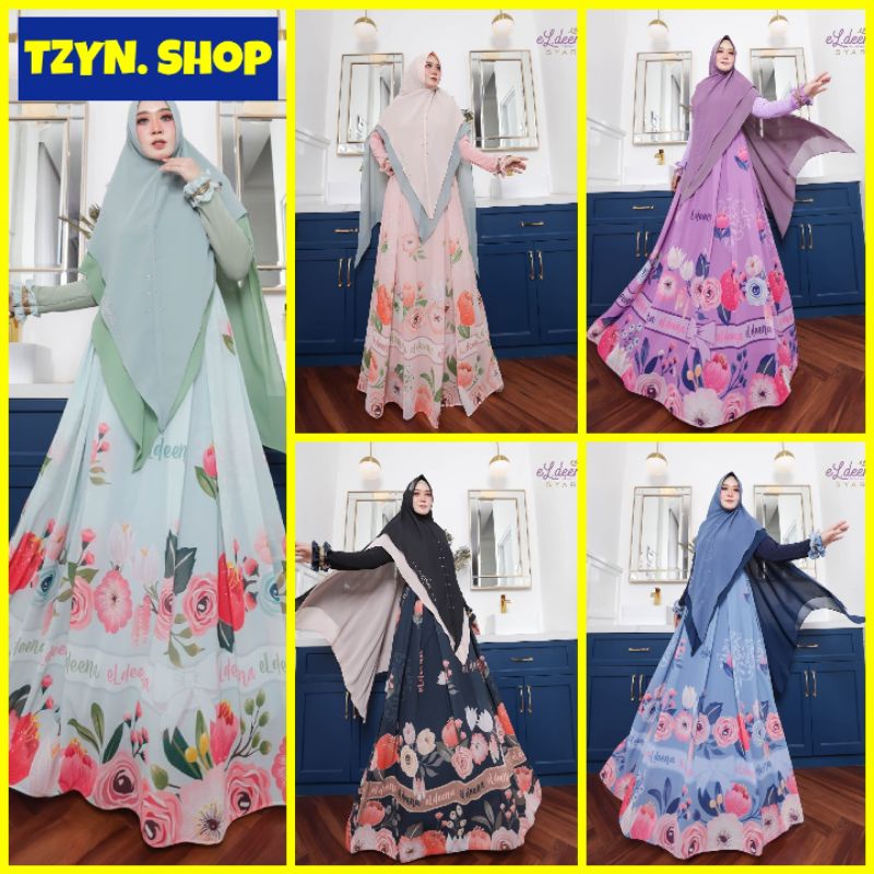 (9) ELDEENA ZAHAWZA  Baju Gamis Wanita Muslimah Zahwza Series by El.Deena Syari. TZYN Shop