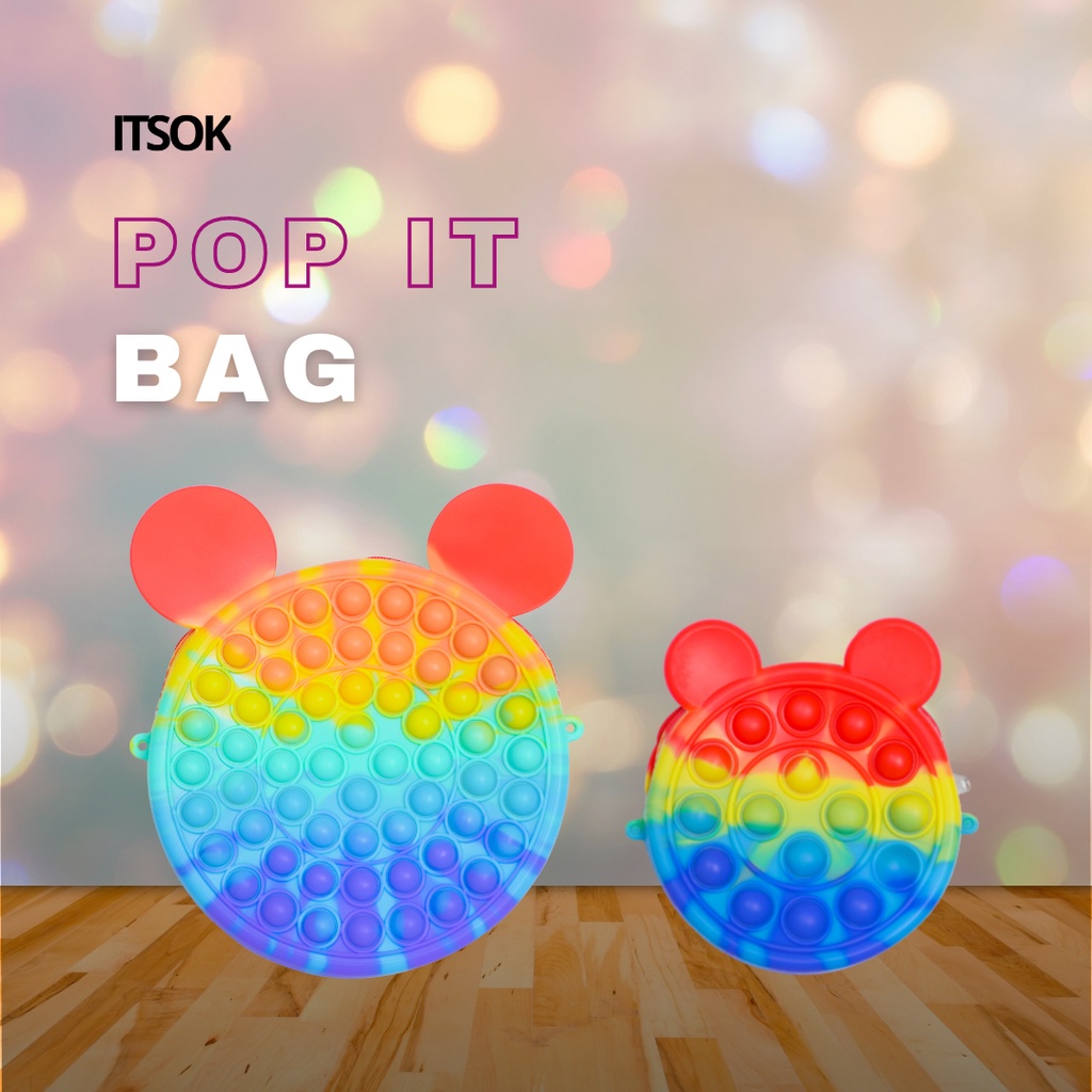 ITSOK TAS Pop it Rainbow / TAS POP IT ANAK / POP IT BAG / TAS SELEMPANG POP IT