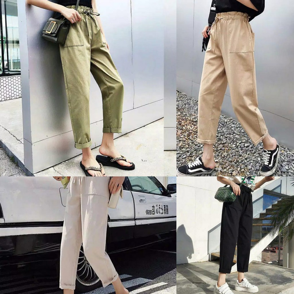 Celana Bawahan Wanita Casual KHANSA PANTS Bahan Katun Linen Rami Celana Muslim Wanita Hijab Terbaru Celana Jeans  Panjang Casual Celana Wanita Modern Celana Kerja Murah Bawahan Muslimah Simpel Pants Model Trendy 2021