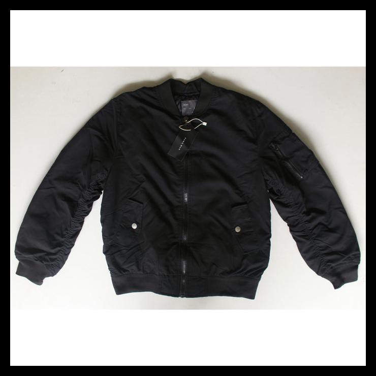 Ina Jaket Bomber ZARA Black Original - Hitam, M TERBAIK Kode 1334