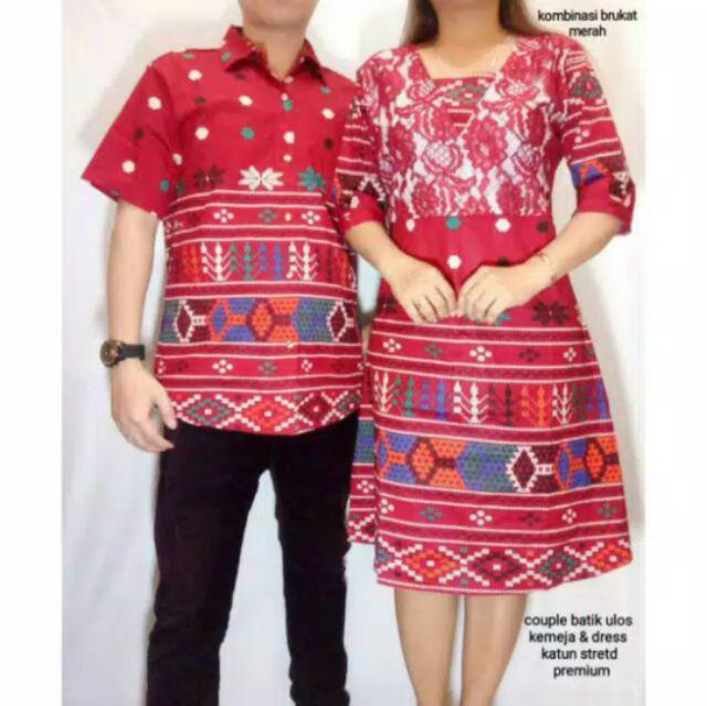 Couple Batik Kairo Mix Burkat Kemeja Dan Dress