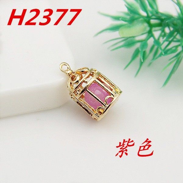 Liontin Bentuk Sangkar Burung Bahan Alloy Hias Kristal Mutiara Untuk Aksesoris Gelang Handmade DIY