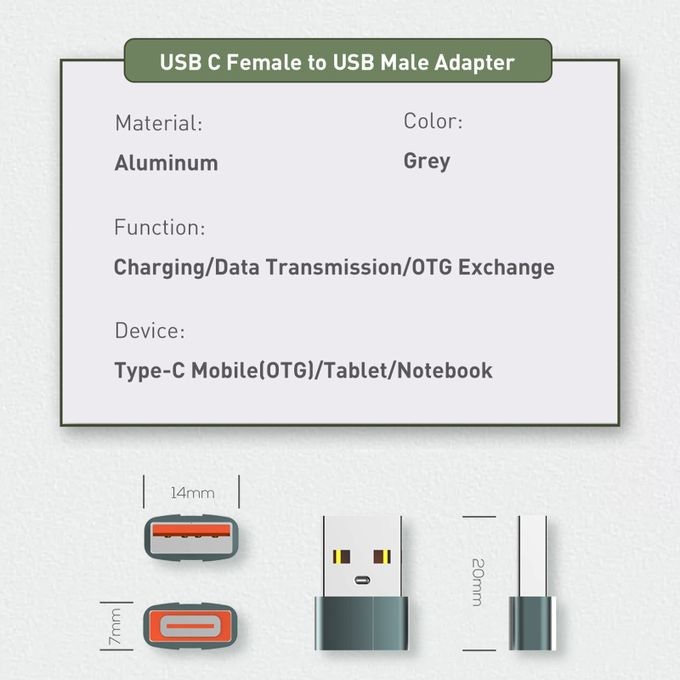 LDNIO LC150 - USB-C Female to USB Male Adapter - Fast Transmission - Adapter dari USB-C ke USB dari LDNIO