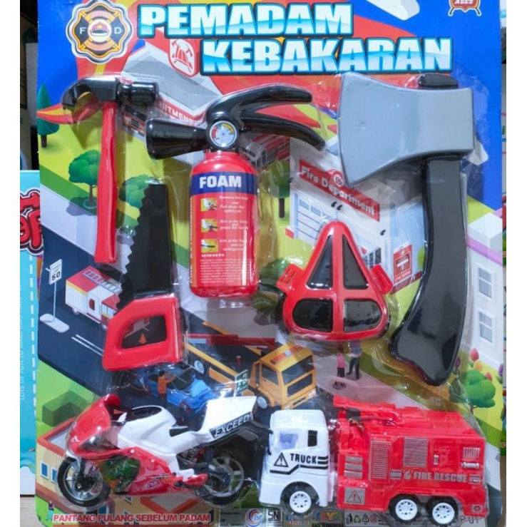 MAINAN MOBIL PEMADAM KEBAKARAN | MOBIL PEMADAM KEBAKARAN SATU SET | PEMADAMAN KEBAKARAN | MOBIL PEMA