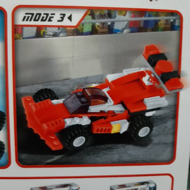 Block Mobil Balap 3 in 1 Speed Champions Car 144 pcs Brick Balok Susun Peizhi