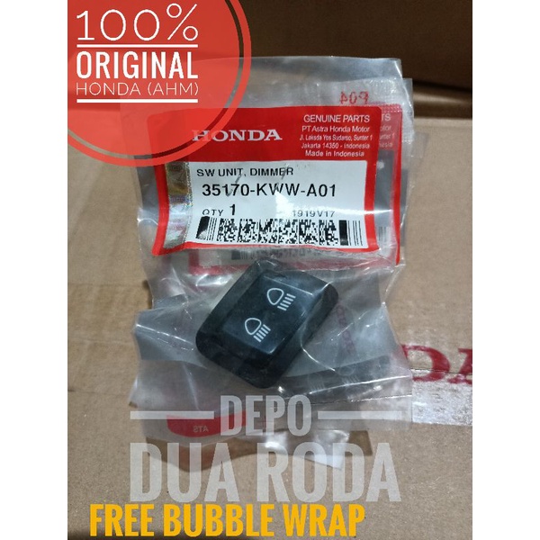 SAKLAR TOMBOL DIMMER JAUH DEKAT REVO 110 (ORIGINAL AHM) // 35170-KWW-A01
