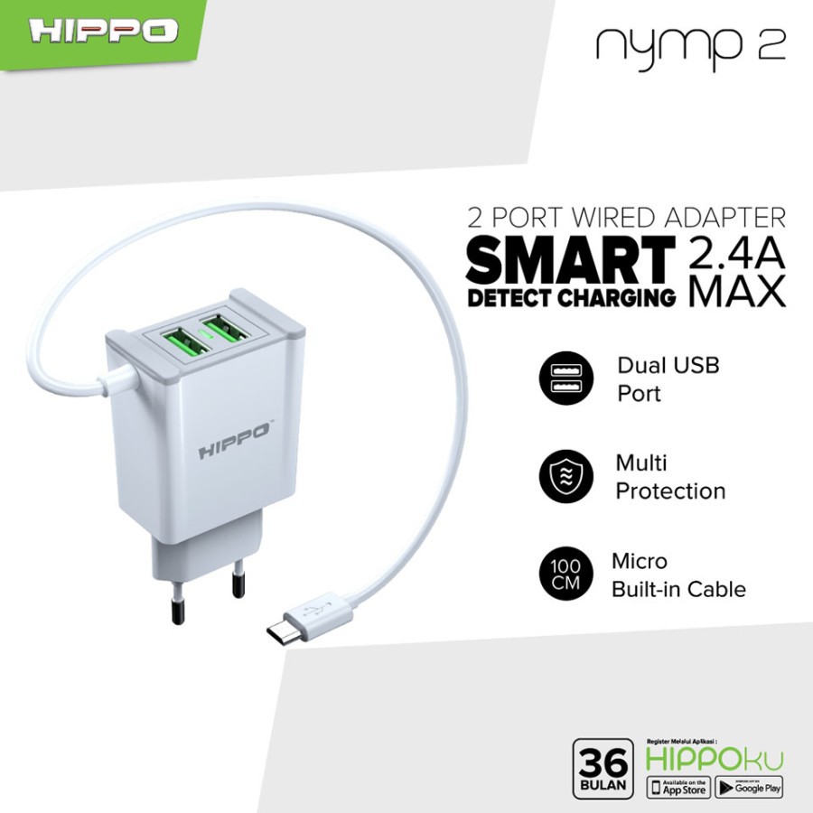 ECER Adapter Charger Hippo Nymp 2 Smart Detect Charging ORI