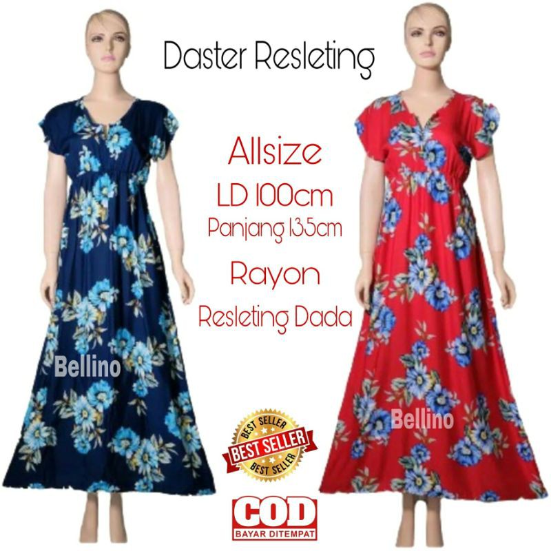 Daster Wanita Resleting Motif Bahan Rayon Super Soft Adem Allsize Fit L / Daster Manohara Motif Adem