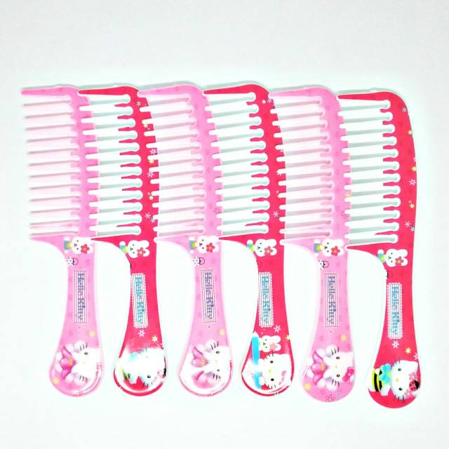 1Pcs Sisir Rambut Wanita Renggang Anti Rontok Motif Karakter Lucu 20cm / Sisir Gagang Anti Kusut