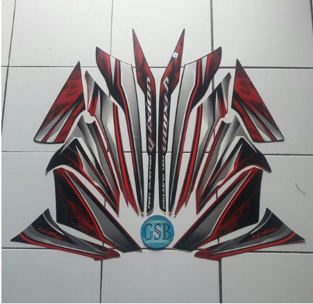 stiker Striping motor old vixion 2012 merah