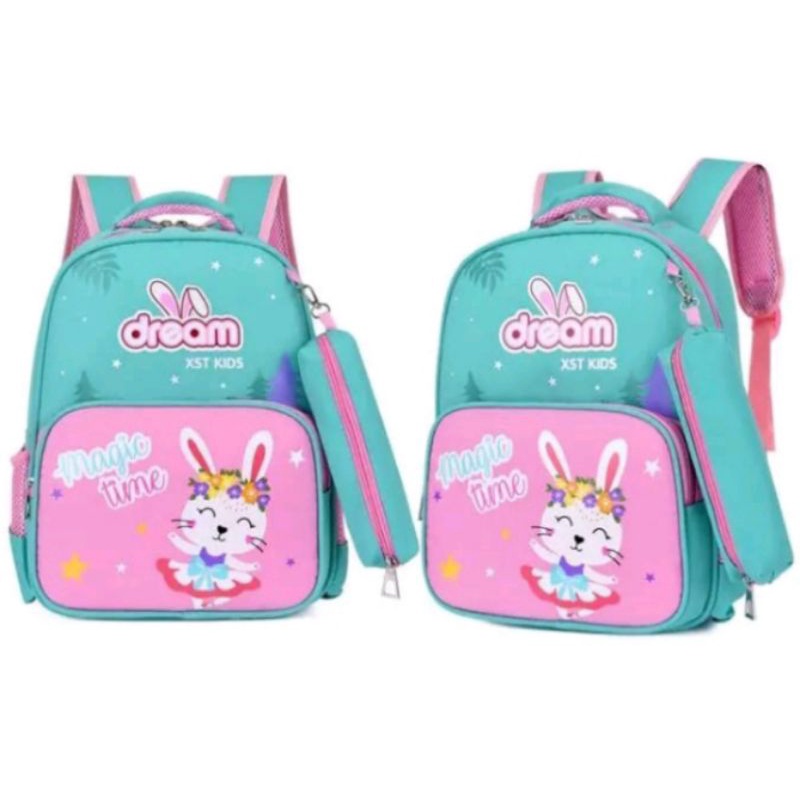 DAEYBAG-TAS RANSEL ANAK MOTIV PRINT RABIT MAGIC TIME DREAM TERCANTIK