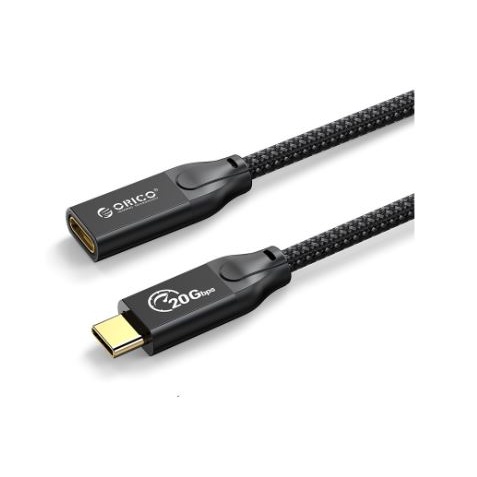 Usb-c thunderbolt male to type-c 3.2 female cable orico 100cm 1m 1 meter extension gold sync data charge 20Gbps 4k 60hz pd 100w 5A CY32-10